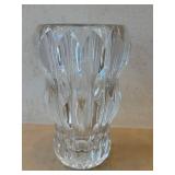 DR - Crystal Vase - Heavy-Cut Pattern, 10 in tall x 5 in diameter, Unmarked
