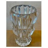 DR - Crystal Vase - Heavy-Cut Pattern, 10 in tall x 5 in diameter, Unmarked