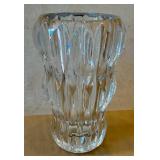 DR - Crystal Vase - Heavy-Cut Pattern, 10 in tall x 5 in diameter, Unmarked