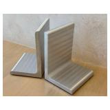 O - Brushed Aluminum Bookends Pair