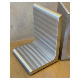 O - Brushed Aluminum Bookends Pair