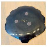 K - GreenBox Floral Enamel Tray and Shell-Shaped Striped Tray