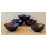 K - Bormioli Rocco Studio Palatina Amethyst Glass Bowls (Lot of 5)