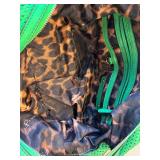 Makowsky Green Perforated Leather Shoulder Bag