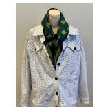 Pur Amici Polka Dot Jacket & Green/Gold Scarf (2-Piece Set)
