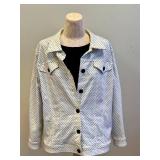 Pur Amici Polka Dot Jacket & Green/Gold Scarf (2-Piece Set)