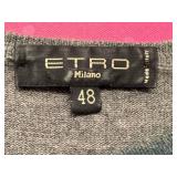 ETRO Milano Paisley Knit Sweater - Teal/Purple, Size 48