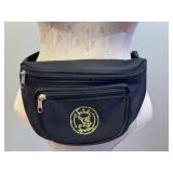 Falchi Sports Fanny Pack - Black Nylon Waist Bag with Gold Logo