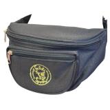 Falchi Sports Fanny Pack - Black Nylon Waist Bag with Gold Logo