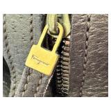 Salvatore Ferragamo Leather Shoulder Bag - Bronze Hobo