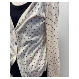 Lafayette 88 Black Sleeveless Top & Rosemunde Denmark-Designed Cardigan Beige with Black Polka Dots