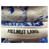 Helmut Lang Blue White Paint-Splatter Hoodie - Size L