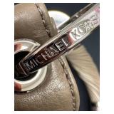 Michael Kors Metallic Taupe Leather Tote Bag - 3 Interior Pockets (Zip Pocket)