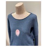 P. Luca Milano Knit Sweater - Blue Polka Dots - Size S