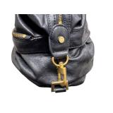 BCBGMaxazria Black Leather Satchel with  Gold Tone Hardware