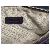 Cole Haan Purple Leather Wristlet - Woven Texture