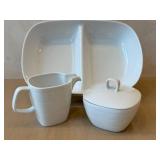 K - Dansk Studio Levien Precision Divided Serving Dish Set with Creamer & Sugar Bowl