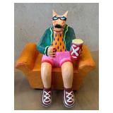 K - Ganz Melinda Vase 10 in Tall & Dog Figurine on Orange Sofa (Lot of 2)