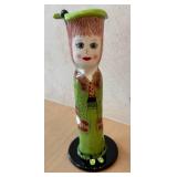 K - Ganz Melinda Vase 10 in Tall & Dog Figurine on Orange Sofa (Lot of 2)