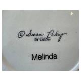 K - Ganz Melinda Vase 10 in Tall & Dog Figurine on Orange Sofa (Lot of 2)