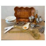 K - Pyrex Canister- Floral Fruit Band Clear Glass Jar (Retro Kitchen)