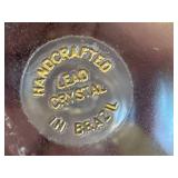 O - Crystal Palm Tree (5.5 in) - Lead Crystal Glass Apple & Heart-Shaped Photo Frame - Handcrafted in Brazil