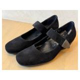 Mephisto Women's Black Suede Mary Jane Shoes - Leather Upper, Size US 8