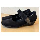 Mephisto Women's Black Suede Mary Jane Shoes - Leather Upper, Size US 8