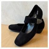 Mephisto Women's Black Suede Mary Jane Shoes - Leather Upper, Size US 8