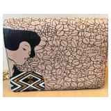 Black Leather Clutch, Evening Bag with Pink Floral Clutch, Beaded Bag & Gloves