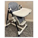 DR - Peg-Perego Prima Pappa High Chair - White Tray & Navy Check Cushion