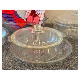 DR - Pyrex Vintage Glass Dishes - 3-Piece Lidded Bowl Set, Includes 3-Quart Bowl (Chipped Lid)
