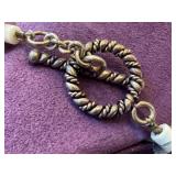 Three Beaded Necklaces - Clear Quartz Chunk, Green & Amethyst Beads, Delft Blue Porcelain Beads (Lot of 3)