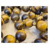 Tiger's Eye Beaded Hand-Knotted Necklaces - 28 in Pair