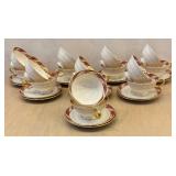 DR - Lenox Bellevue Maroon Dinnerware Set (Lot of 105)