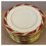 DR - Lenox Bellevue Maroon Dinnerware Set (Lot of 105)