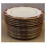 DR - Lenox Bellevue Maroon Dinnerware Set (Lot of 105)