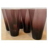 DR - Set of Six Vintage Purple Gradient Glass Tumblers