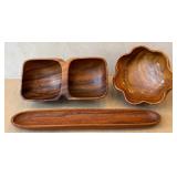 DR - Vintage Waikiki Woods Monkey Pod Hawaii - 3-Piece Serving Set