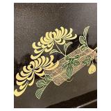 DR - Japanese Lacquer Serving Tray - Black With Gold Floral