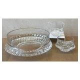 DR - Gorham Nachtmann Lyric Crystal Serving Bowl with Creamer & Sugar Set