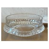 DR - Gorham Nachtmann Lyric Crystal Serving Bowl with Creamer & Sugar Set
