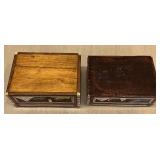 DR - Egyptian Trinket Boxes - Handmade, Painted Scenes, Red Interiors - 2 pcs