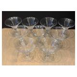 K - Nine Vintage Twisted Stemmed Martini Glasses