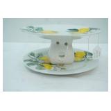 Royal Norfolk Plate 2 Tier Lemon Design Server