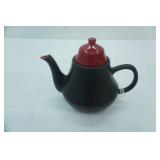 Brown Teapot With Red Lid