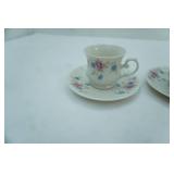 Vintage French Porcelain Tea Cups & Saucers Set