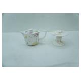 Ceramic Lilac Teapot and Pedestal Cake Stand