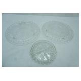 Pressed Glass Cake Plates and Divided Relish Tray
