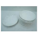 White Ceramic Plate Set w/shell design. Coastal Home